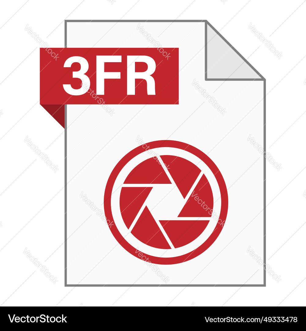 Modern flat design of 3fr file icon for web Modern flat design of 3fr file icon for web vector image