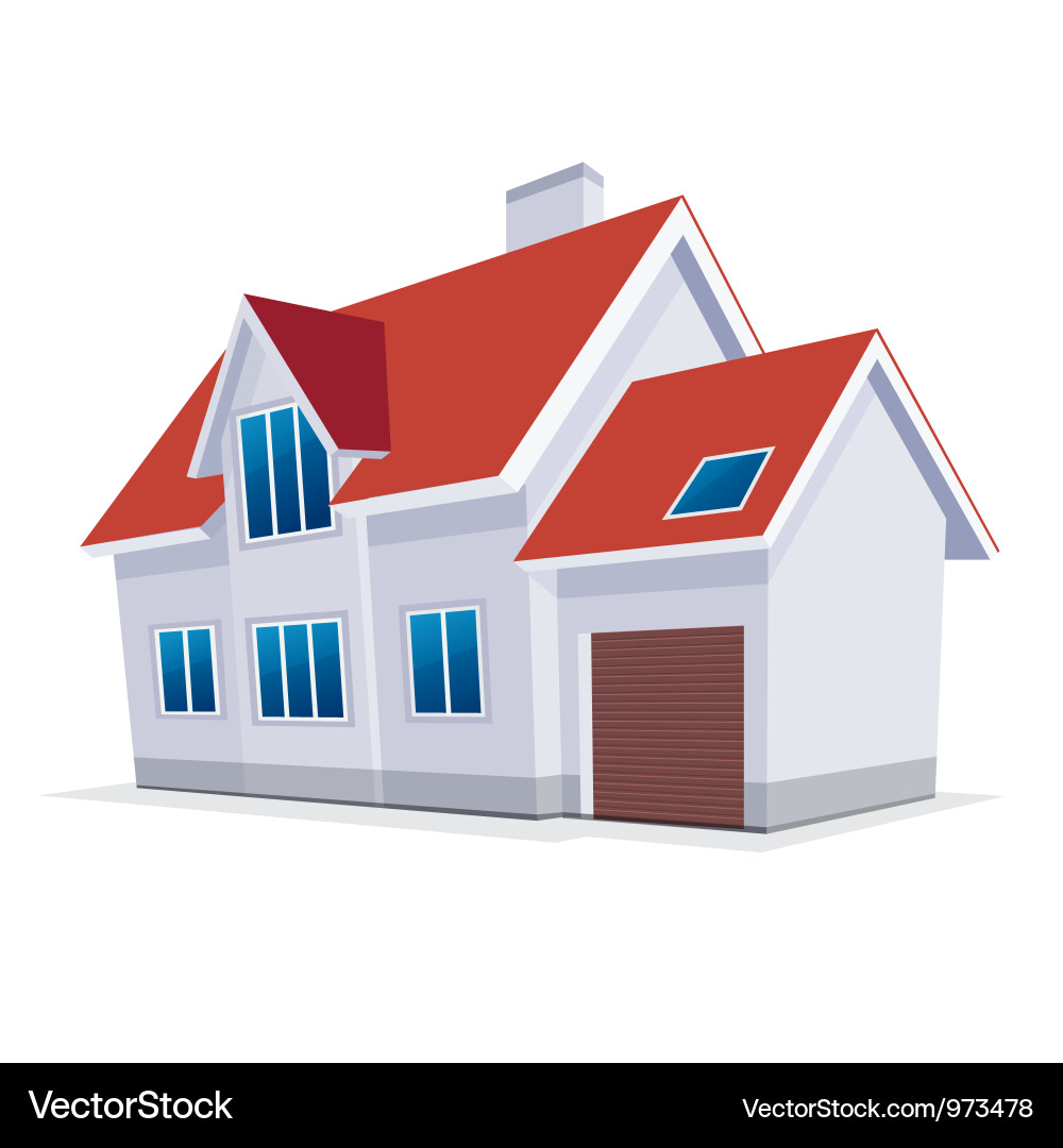 Modern House with Garage Icon Vector Image