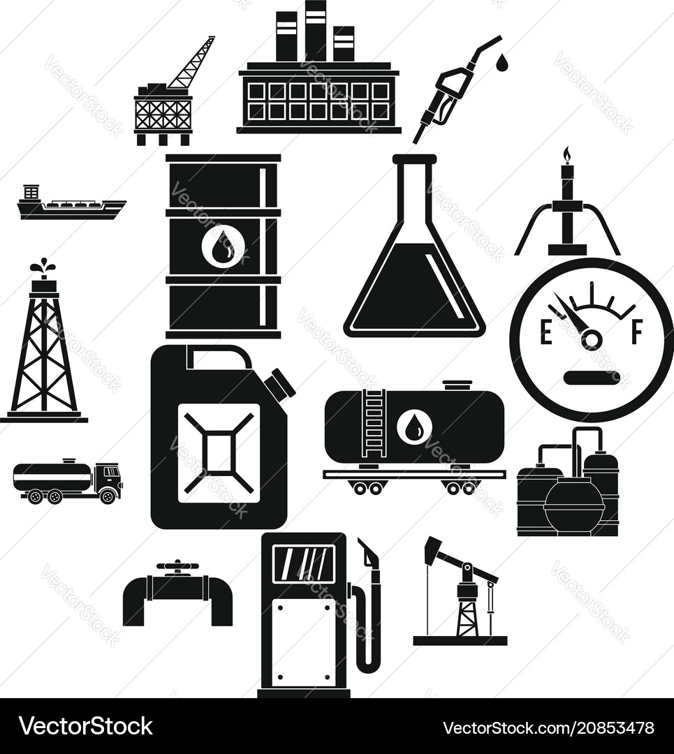 Nature items icons set simple style vector image