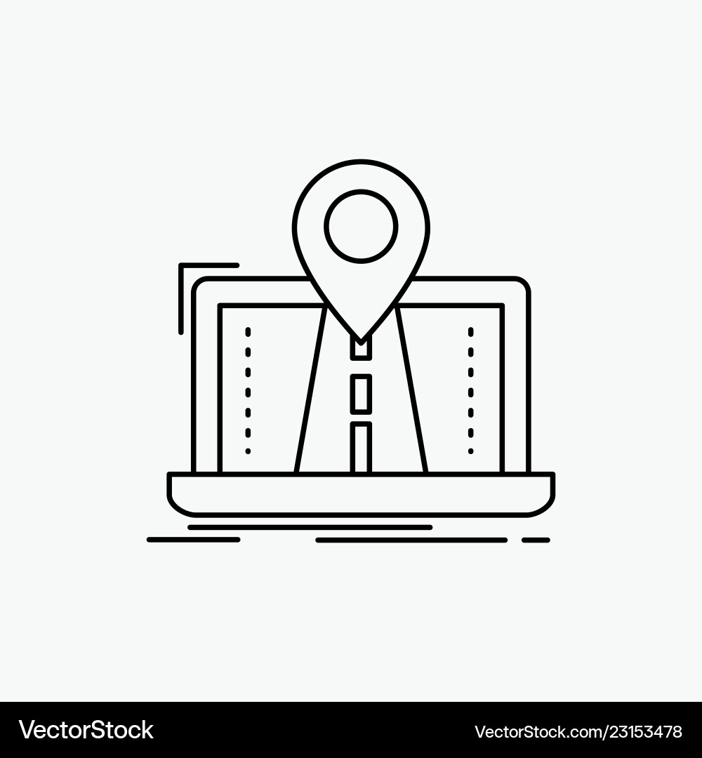 Navigation map system gps route line icon isolated Navigation map system gps route line icon isolated Vector Image