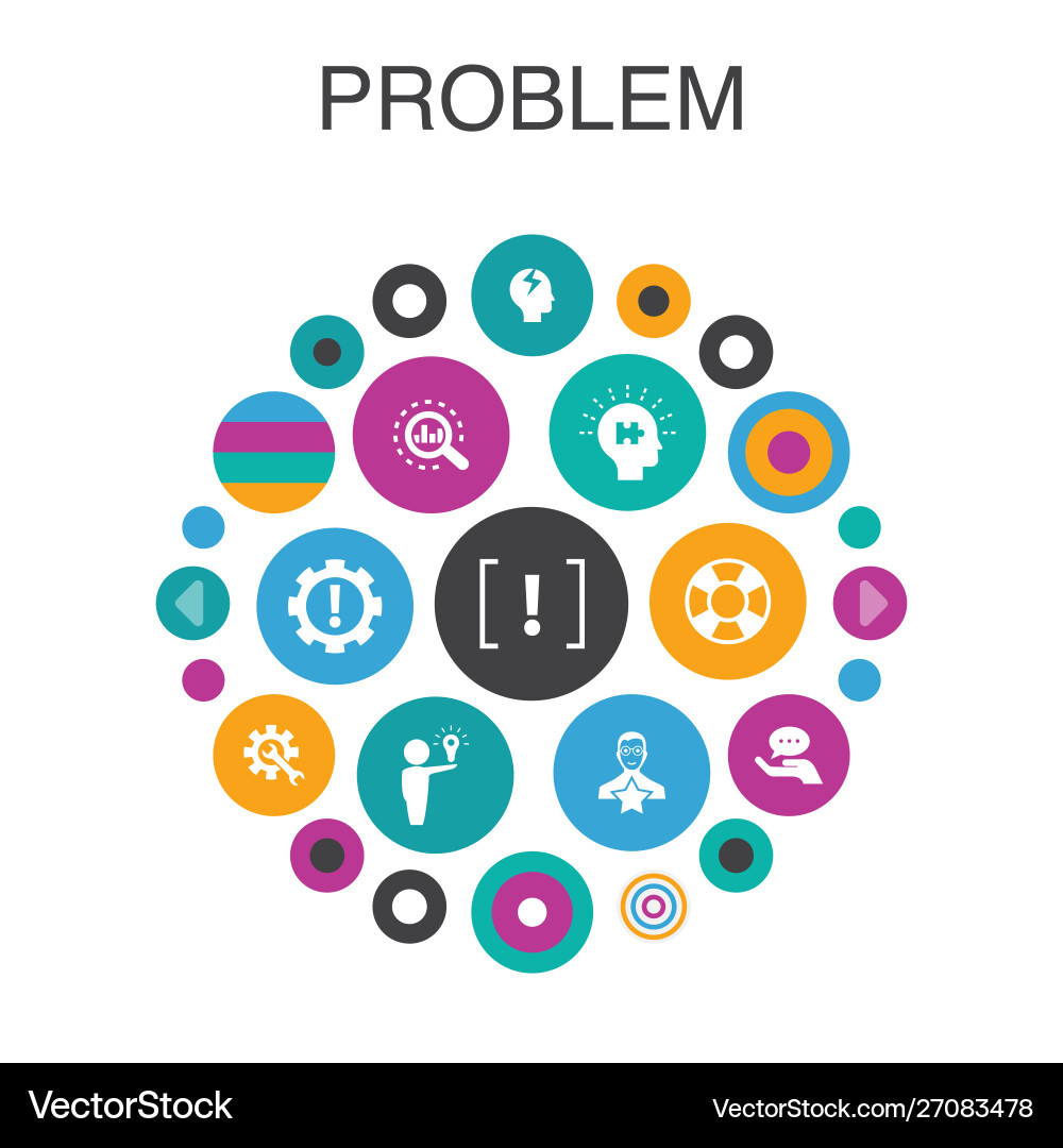 Problem infographic circle concept smart ui Vector Image