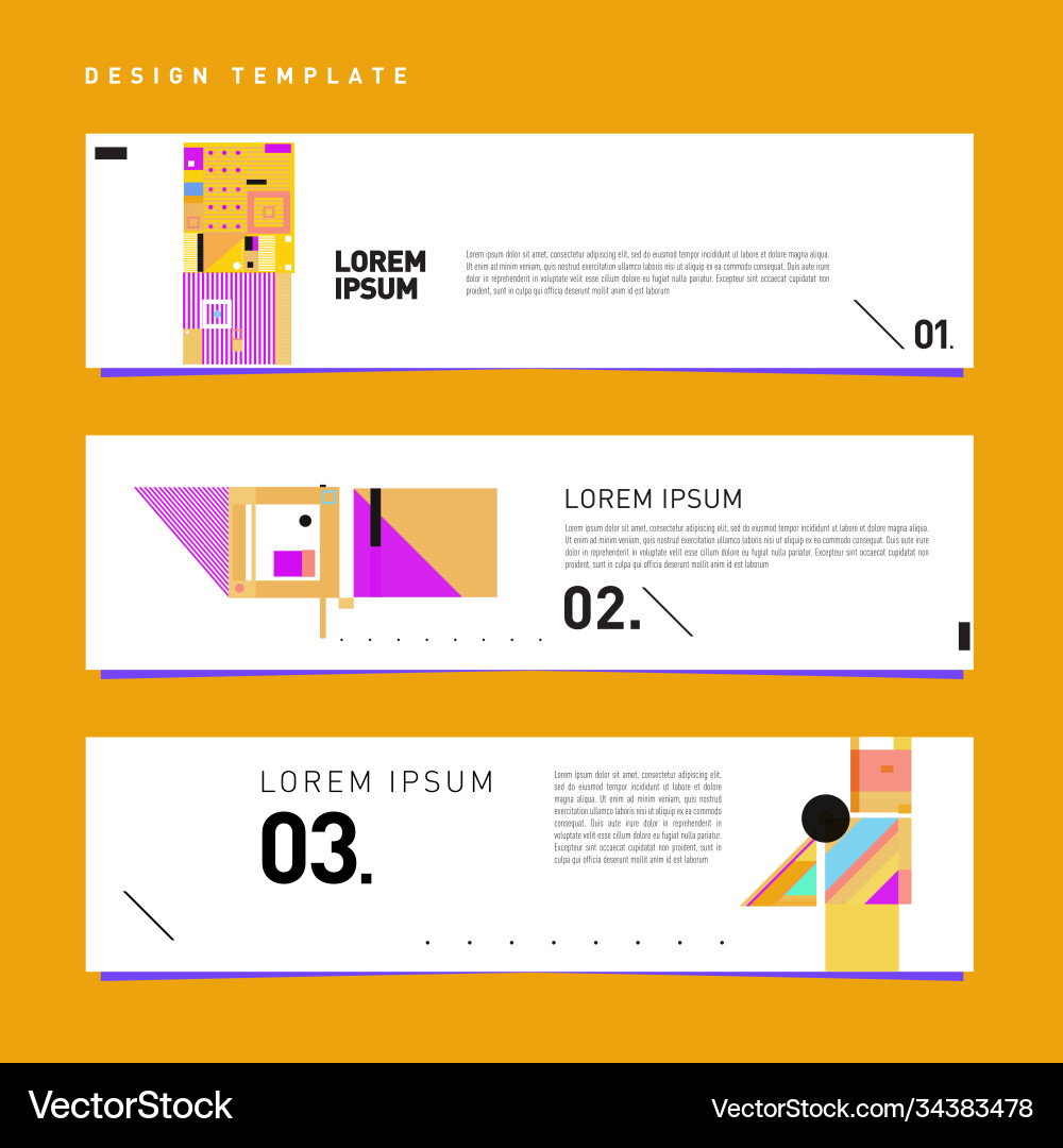 Set abstract banner web design template retro vector image