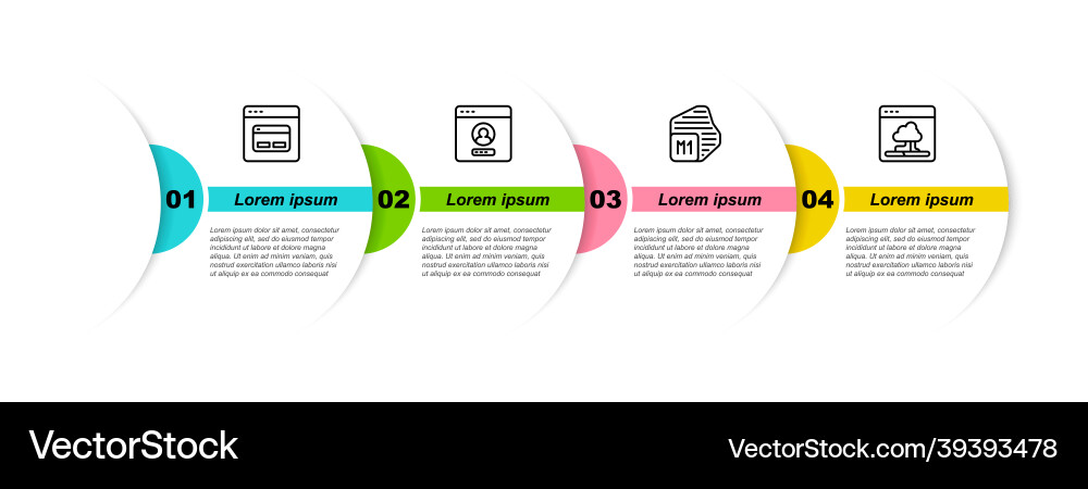 Set line search engine create account screen vector image