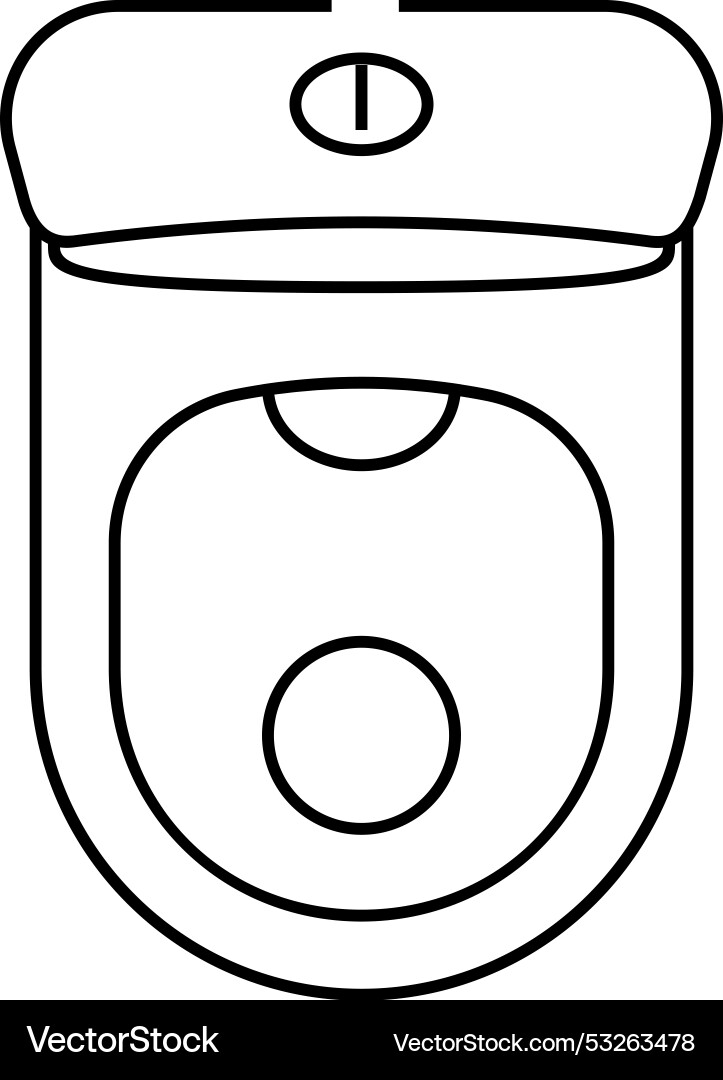 Toilet top view line icon Royalty Free Vector Image