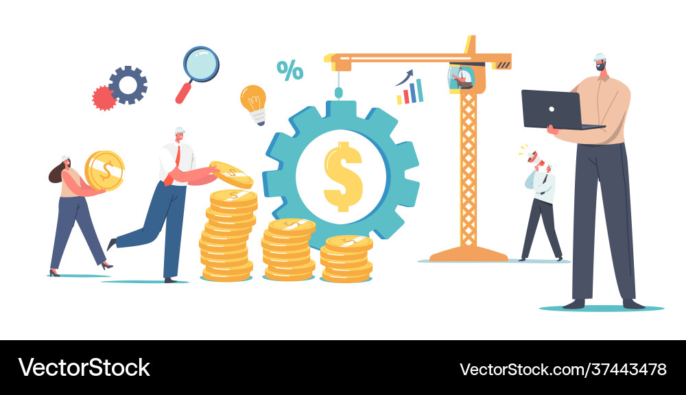 Value engineering concept engineers characters Value engineering concept engineers characters Vector Image