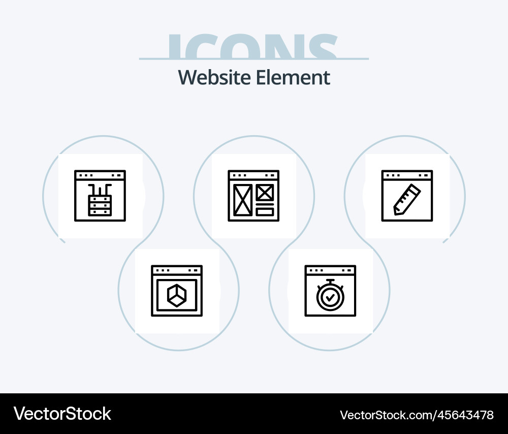 Website element line icon pack 5 design vector image