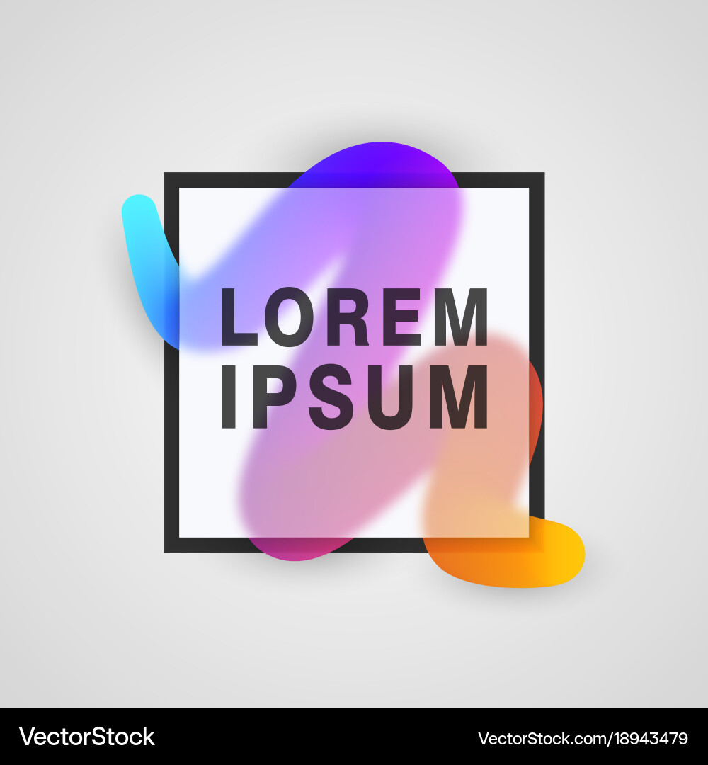 Abstract colorful curve on black squere frame vector image