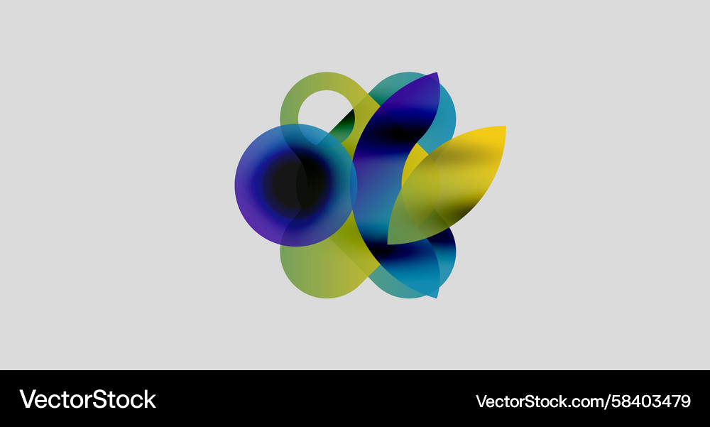 Abstract colorful shapes overlap creating dynamic Abstract colorful shapes overlap creating dynamic Vector Image