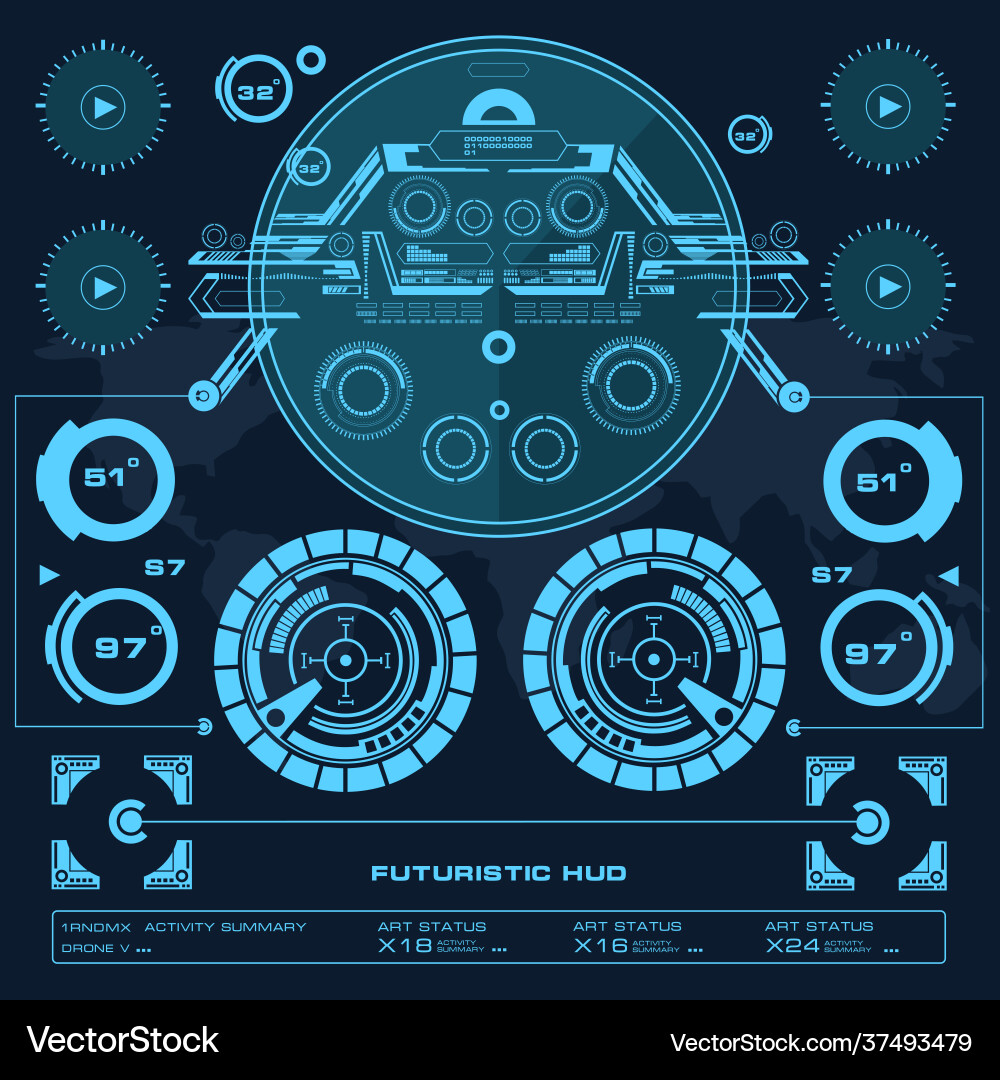 Background with futuristic user interface design vector image