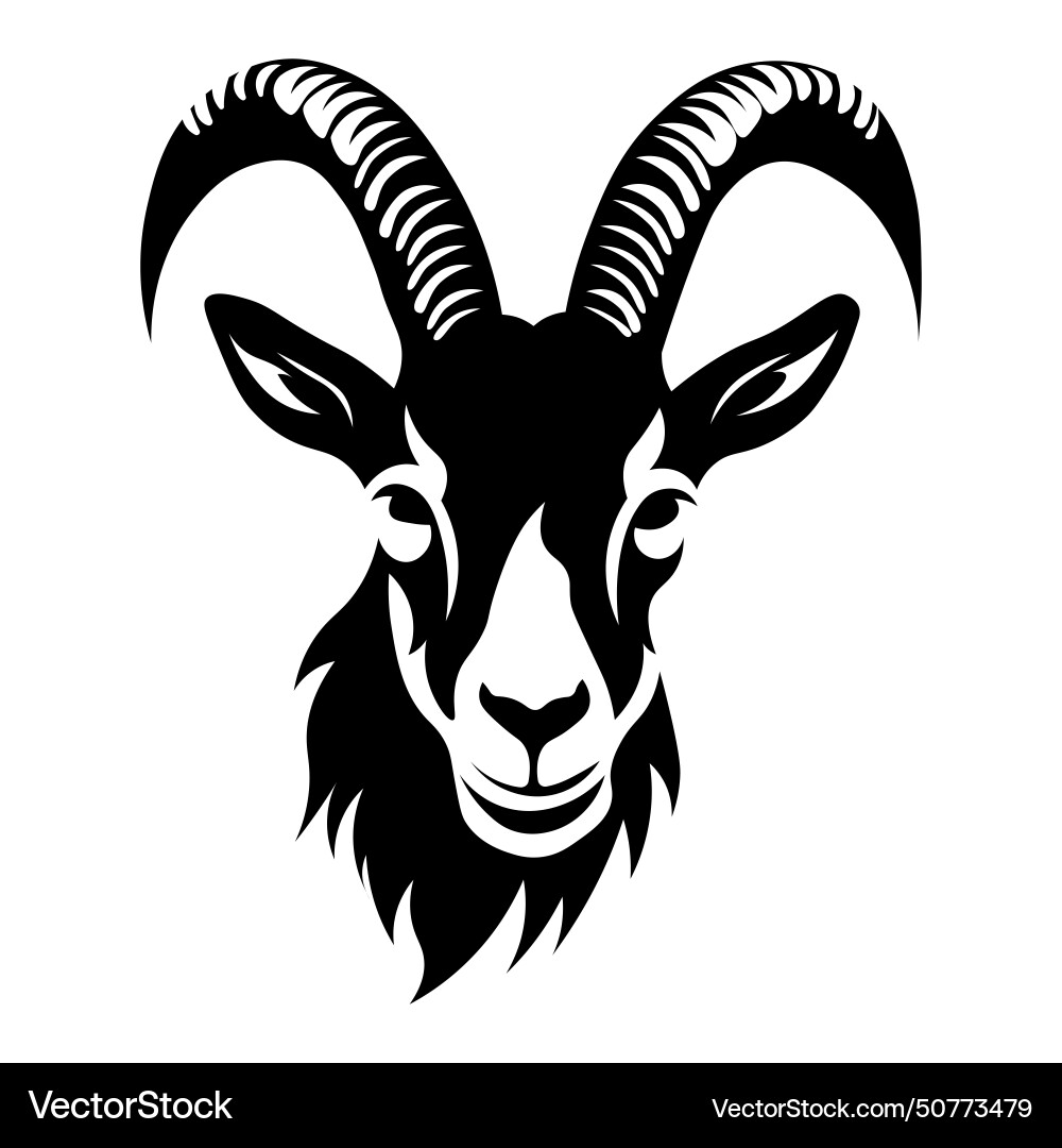 Black goat icon on white background Royalty Free Vector