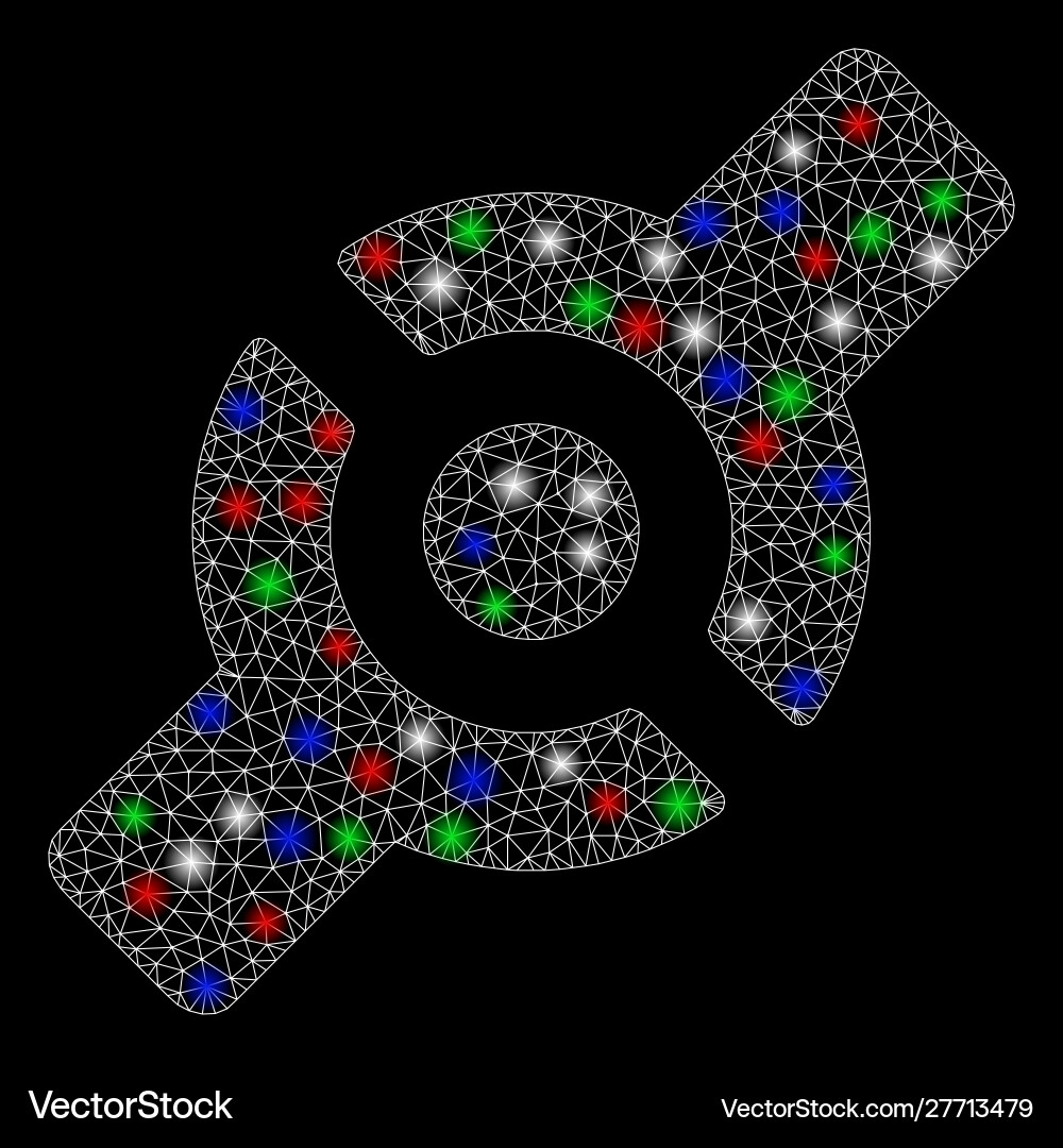 Bright mesh network artificial joint with flash Bright mesh network artificial joint with flash vector image