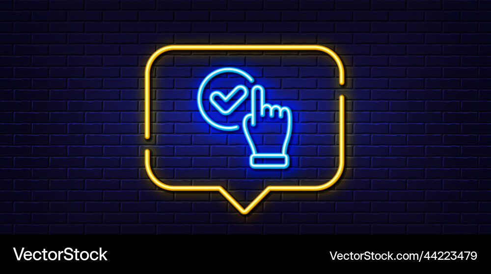 Checkbox line icon approve sign neon light Checkbox line icon approve sign neon light vector image