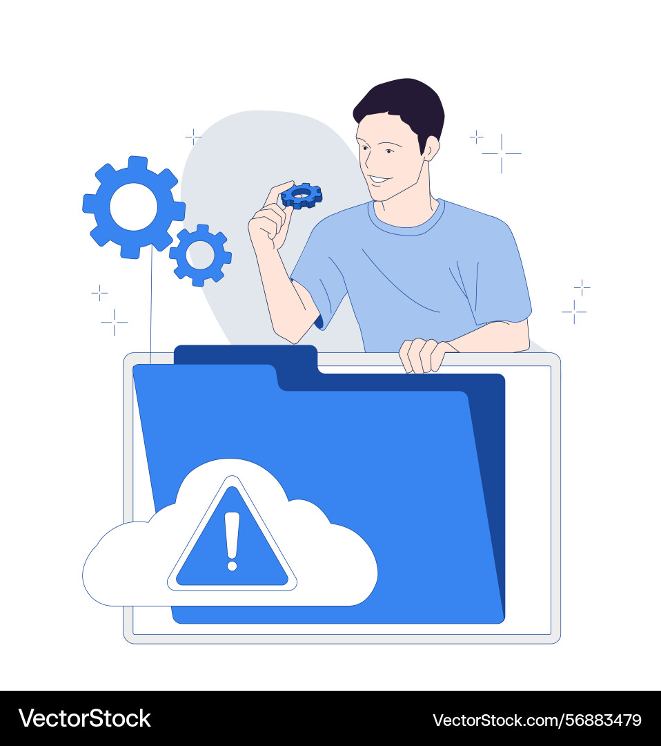 Cloud data error and fixing settings Cloud data error and fixing settings vector image
