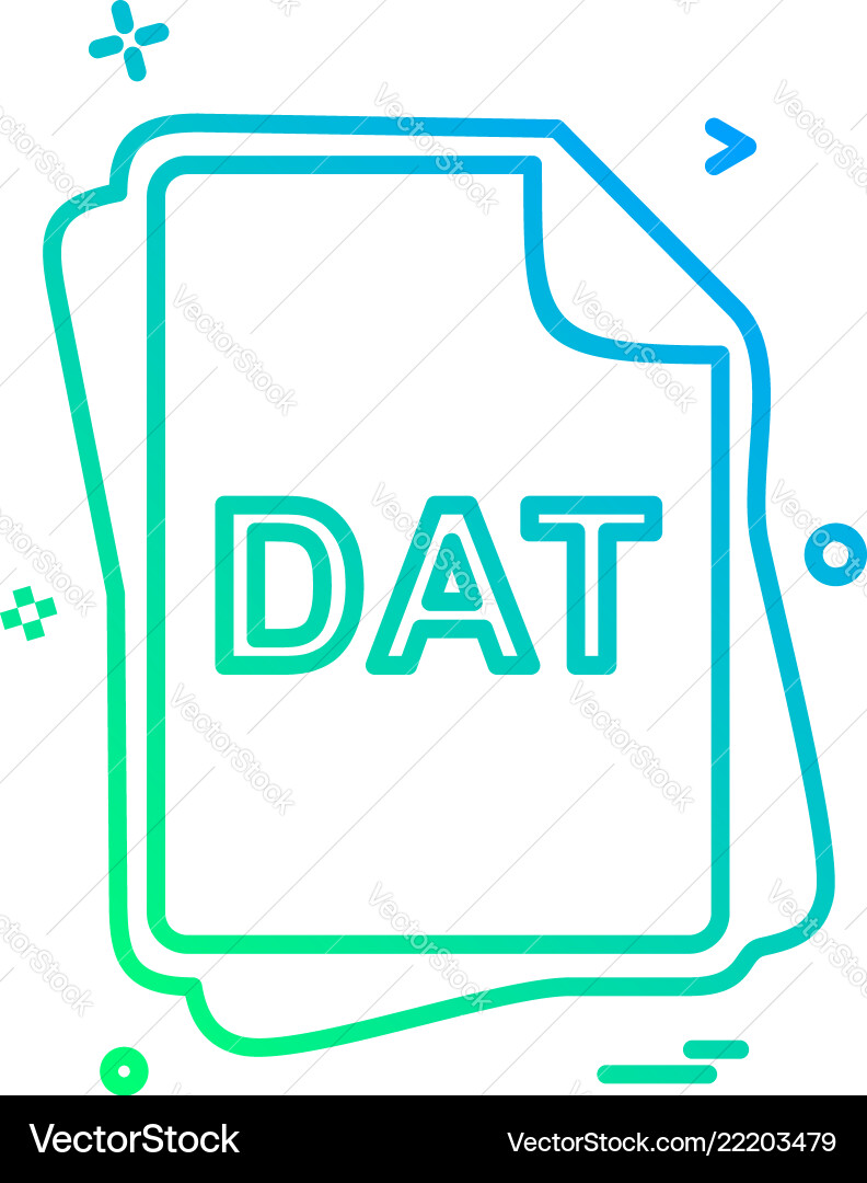 Dat file type icon design Vector Image