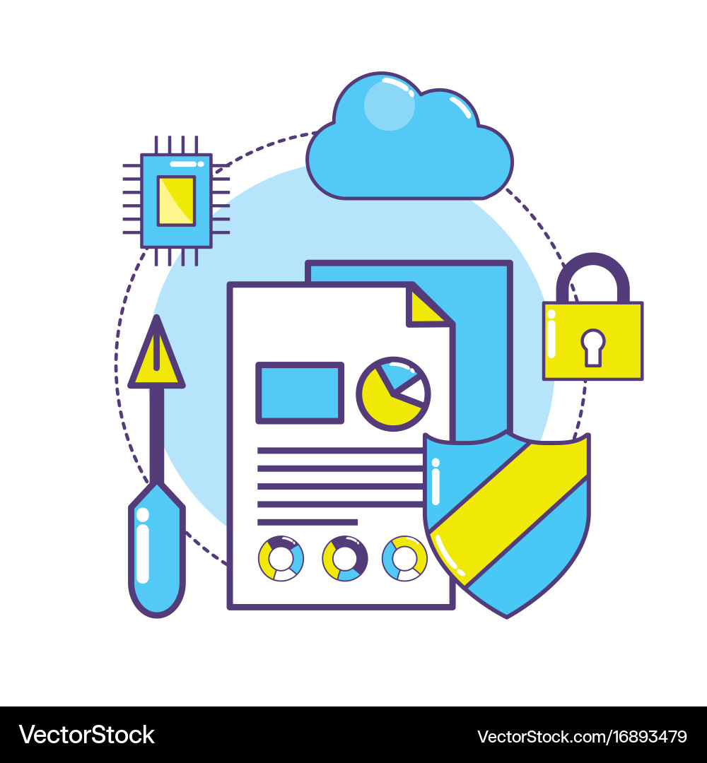 Data center connection information server vector image