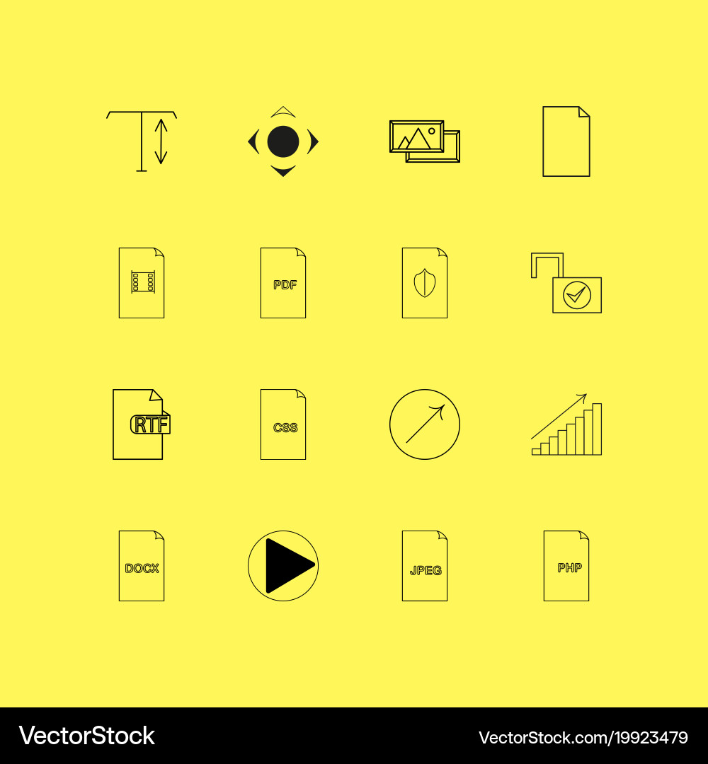 Files and folders linear icon set simple outline vector image