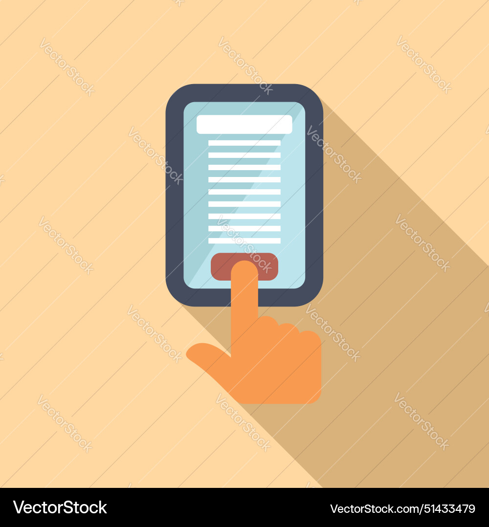 Flat design of a hand scrolling through Flat design of a hand scrolling through vector image