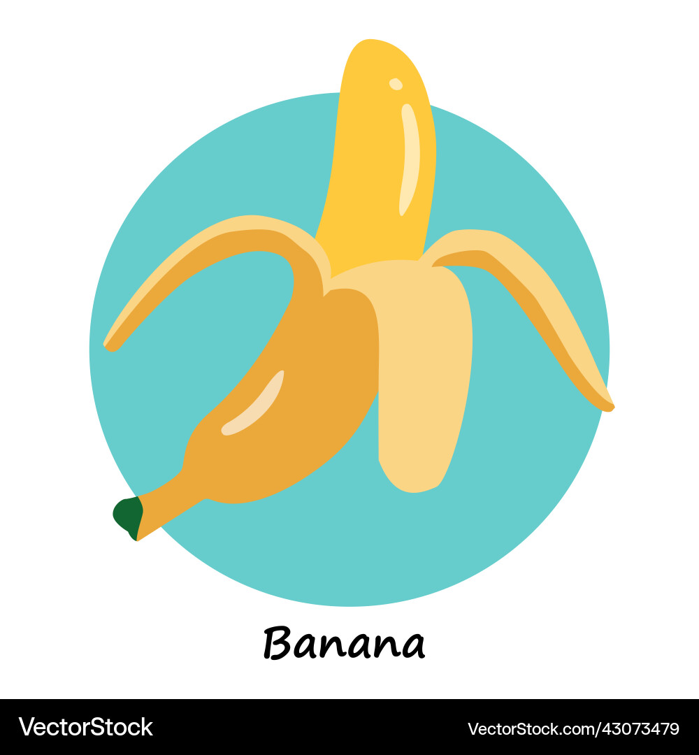 Flat simple banana image Flat simple banana image Vector Image