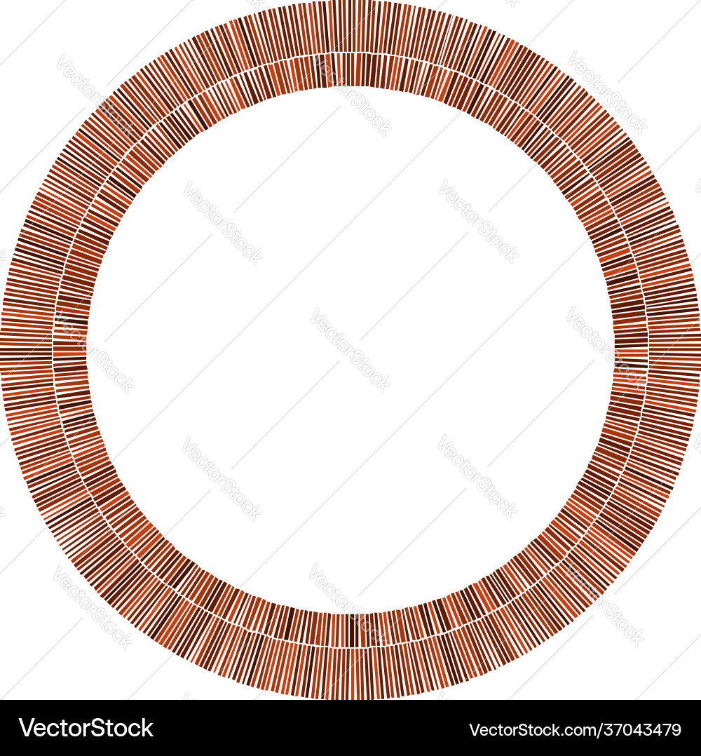 Geometric circle element circular red stonework Vector Image