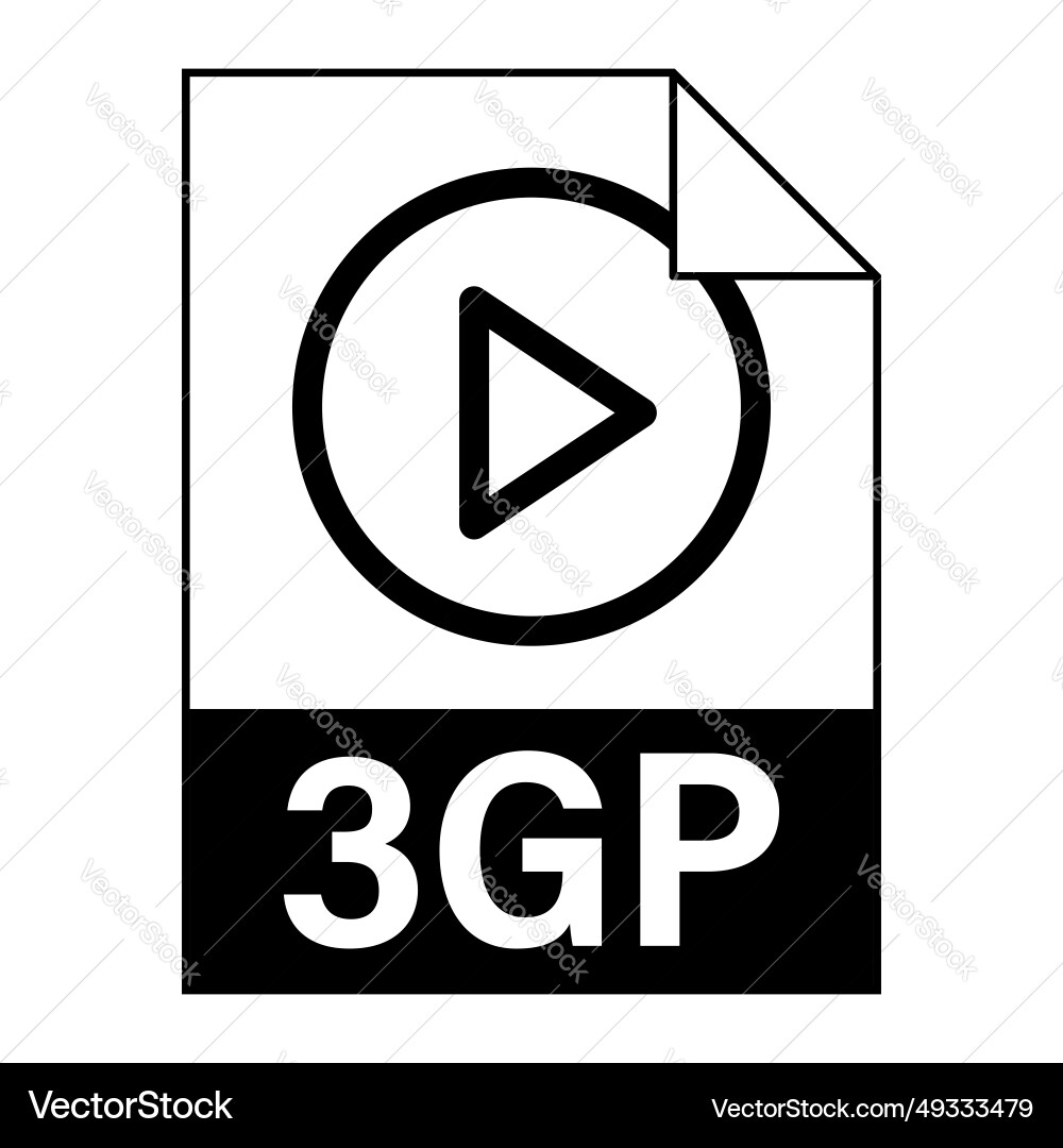 Modern flat design of 3gp file icon for web Modern flat design of 3gp file icon for web vector image