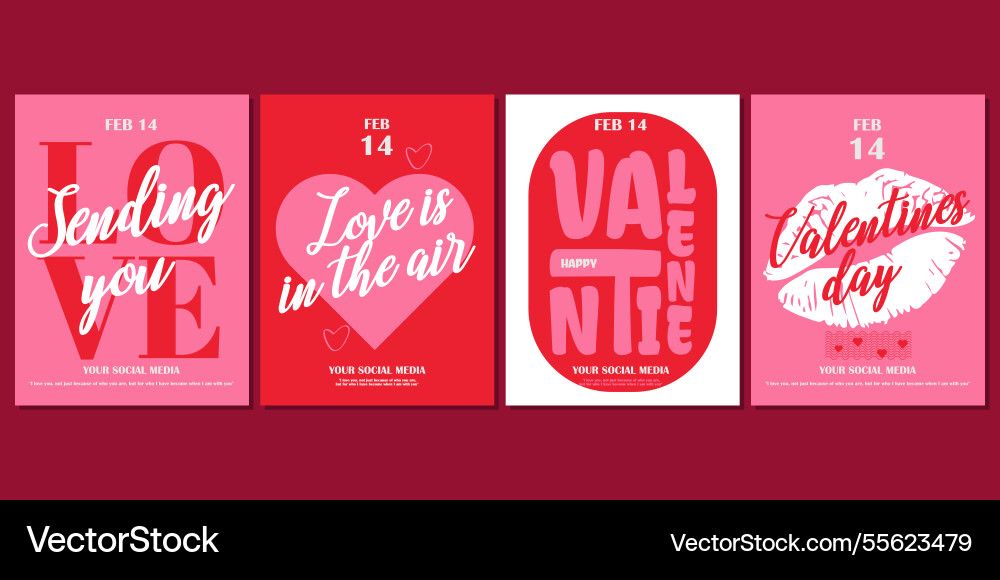 Moderne Valentinstagkarte und Poster Sammlung Moderne Valentinstagkarte und Poster Sammlung vektorbild