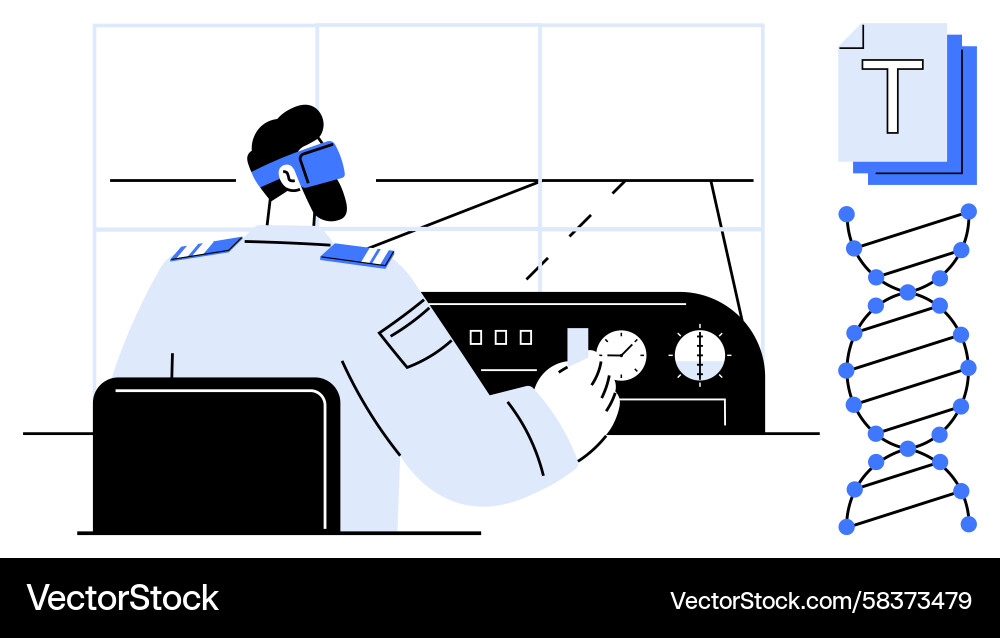 Pilot Dashboard Navigation Control Vector Image