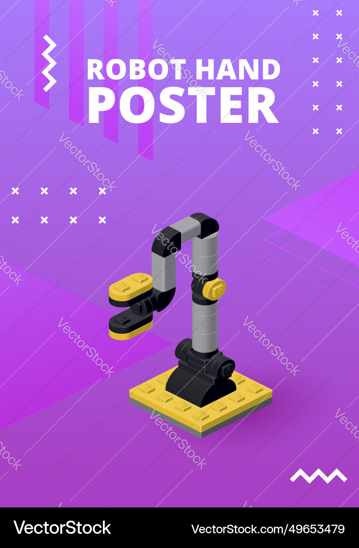 Poster with robot hand for print and design Poster with robot hand for print and design vector image
