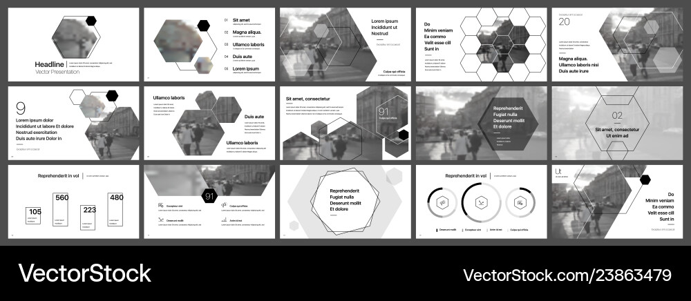 Presentation template hexagonal elements Presentation template hexagonal elements Vector Image