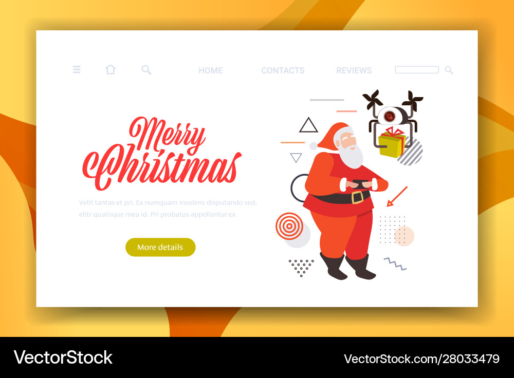 Santa claus using remote control operating drone Santa claus using remote control operating drone vector image