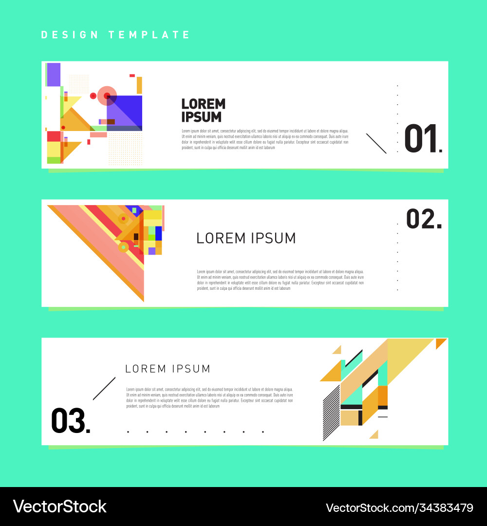Set abstract banner web design template retro Set abstract banner web design template retro vector image