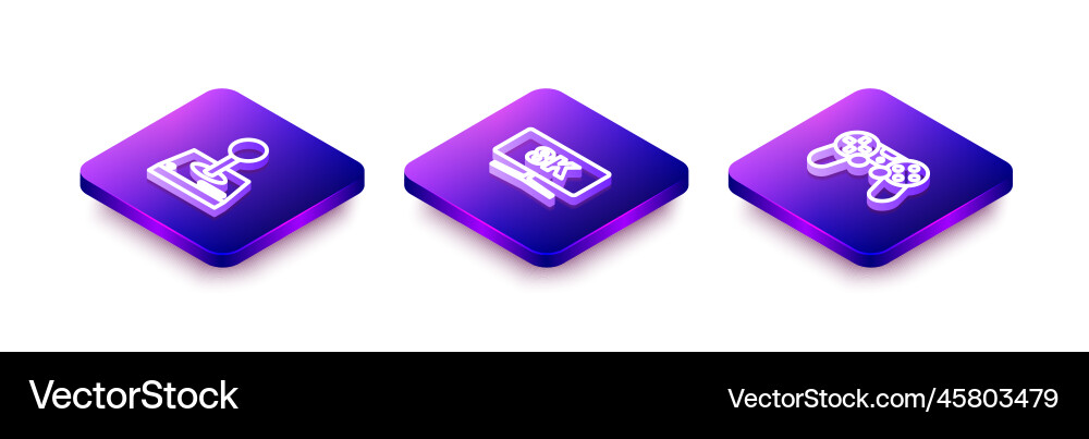 Set isometric line joystick for arcade machine Set isometric line joystick for arcade machine vector image