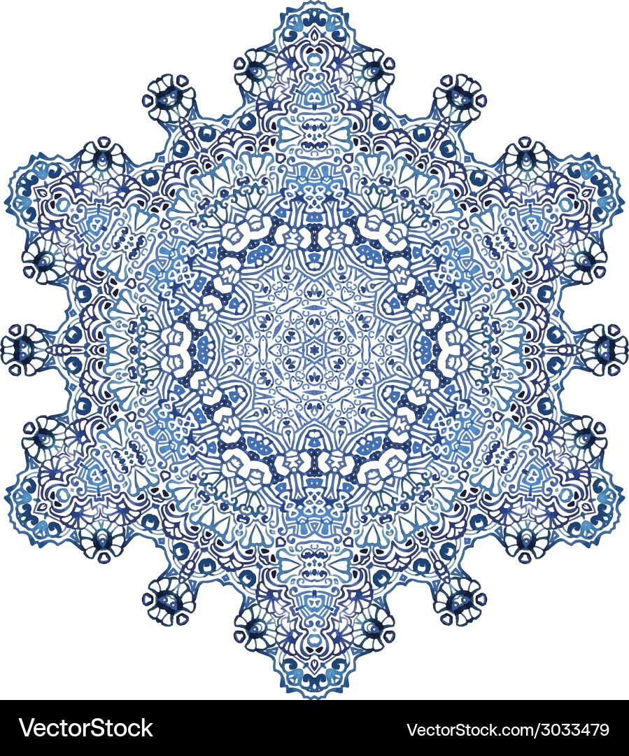 Six-pointed snowflake pattern vector image