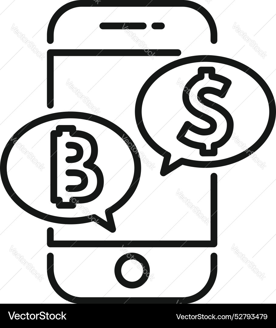 Smartphone showing bitcoin converting to dollar Smartphone showing bitcoin converting to dollar vector image