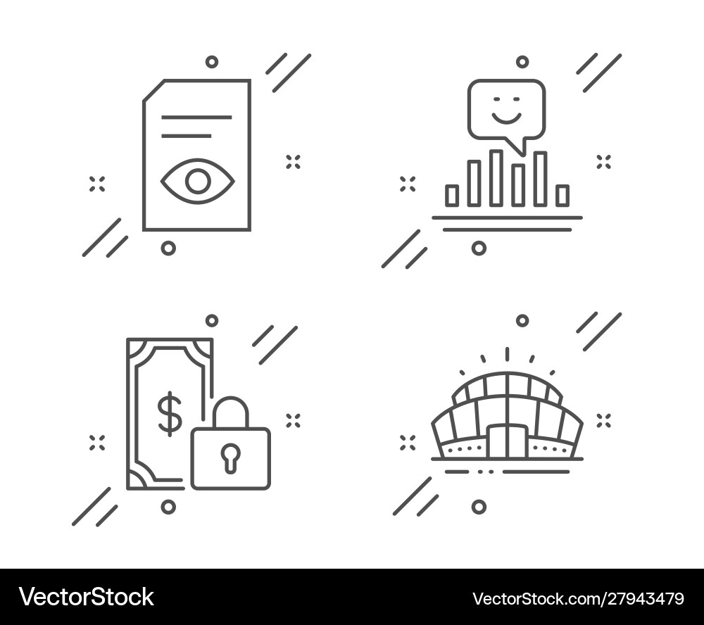 Smile private payment and view document icons set Smile private payment and view document icons set vector image