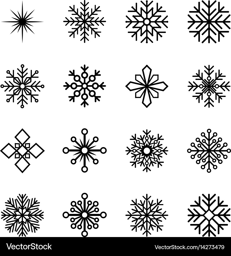 Snowflake Collection Vector Image