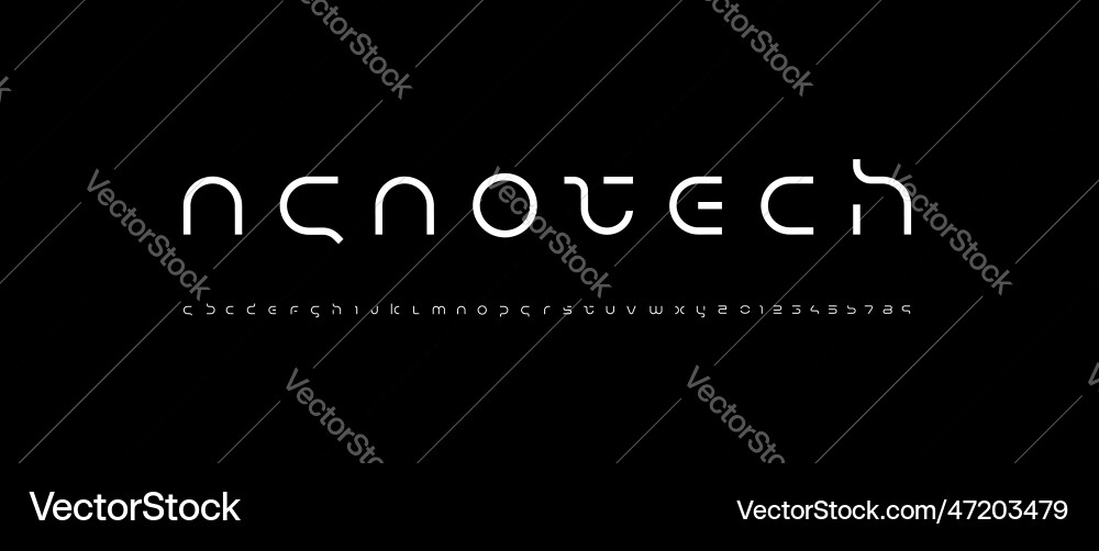 Technology science font digital cyber alphabet Vector Image