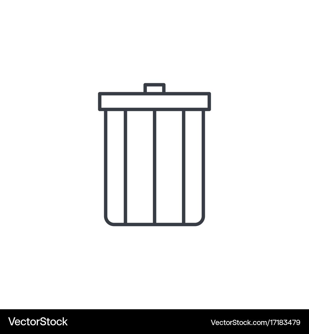 Trash garbage thin line icon linear vector image