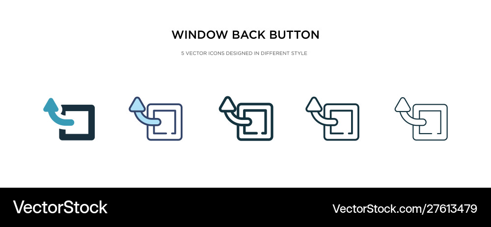 Window back button icon in different style two Window back button icon in different style two vector image