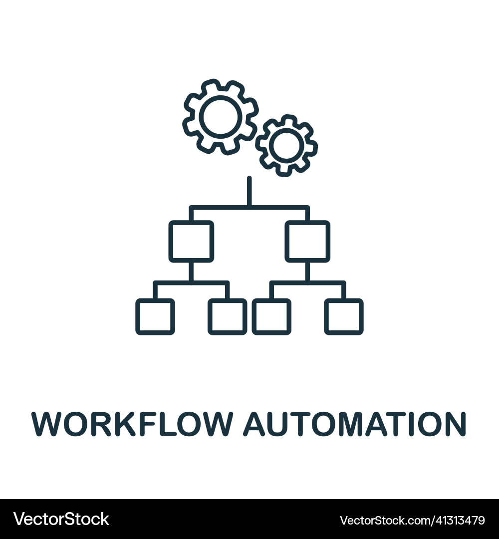 Workflow automation icon line element from Workflow automation icon line element from vector image