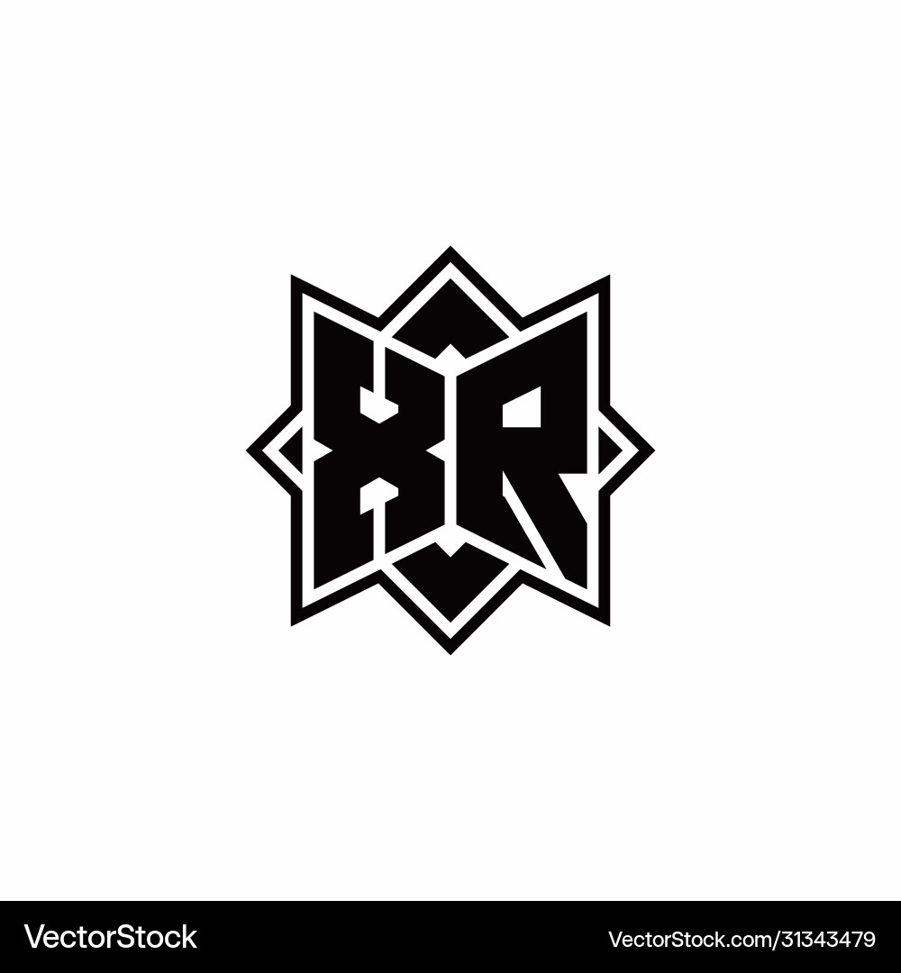 Xr monogram logo with square rotate style outline Vector Image