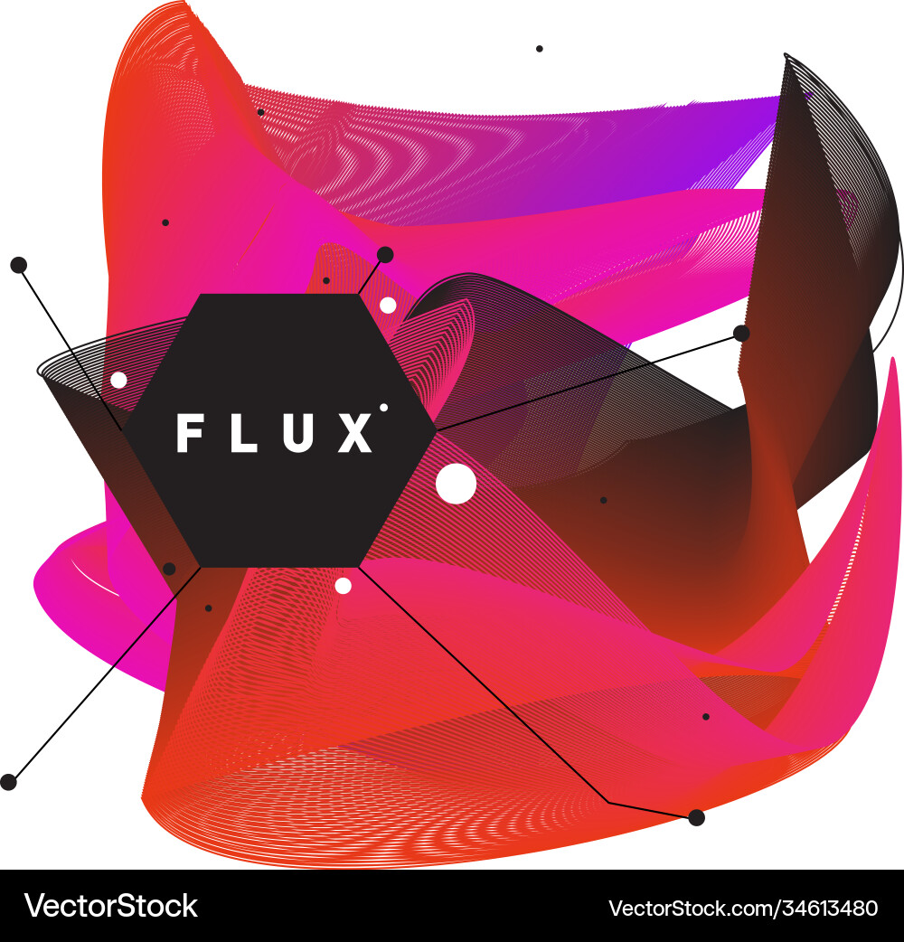 3d colorful wave background dynamic flux effect Vector Image