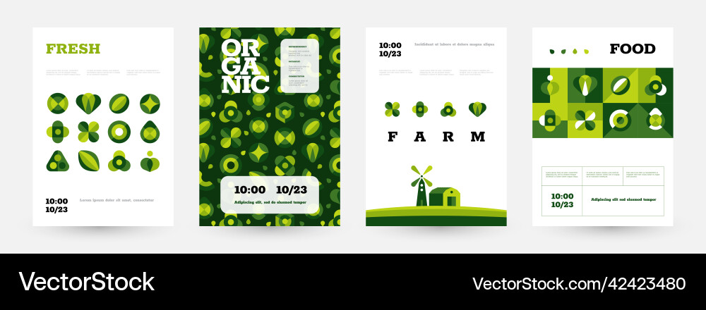 Bio-Farm Lebensmittel Poster vektorbild