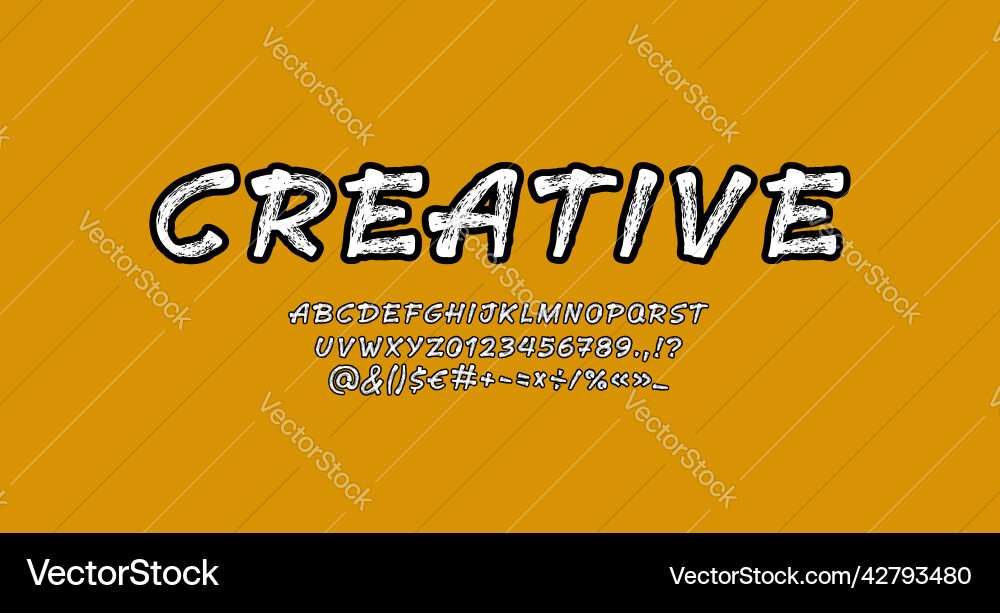 Brush handwritten font script alphabet vector image