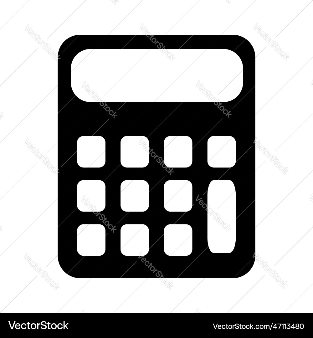 Calculator calculate black icon button Vector Image