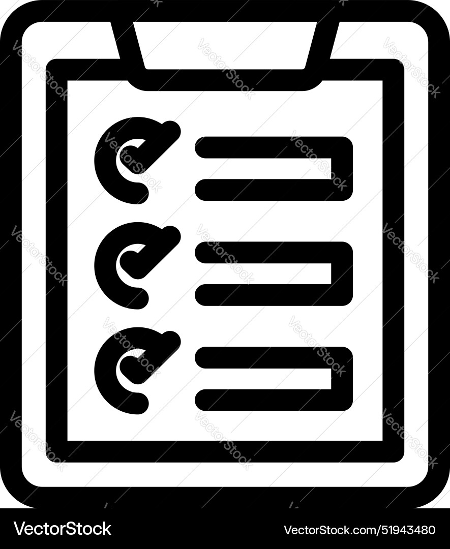 Clipboard showing check marks representing Clipboard showing check marks representing vector image
