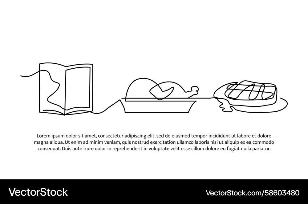 Continuous line design of menu choices Vector Image