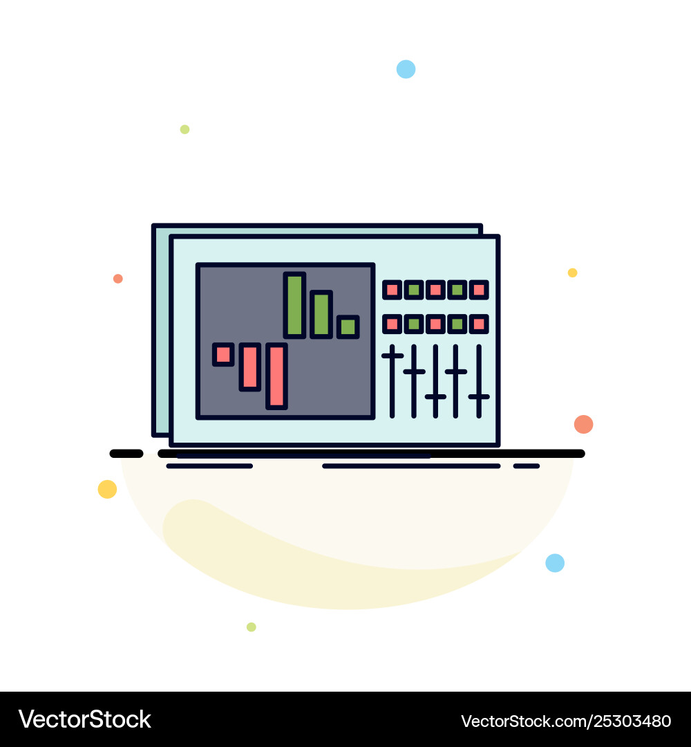 Control equalizer equalization sound studio flat Control equalizer equalization sound studio flat vector image