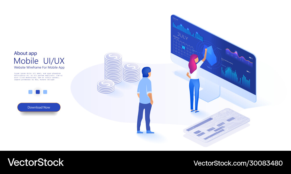 Data Analytics Concept with Characters Vector Image