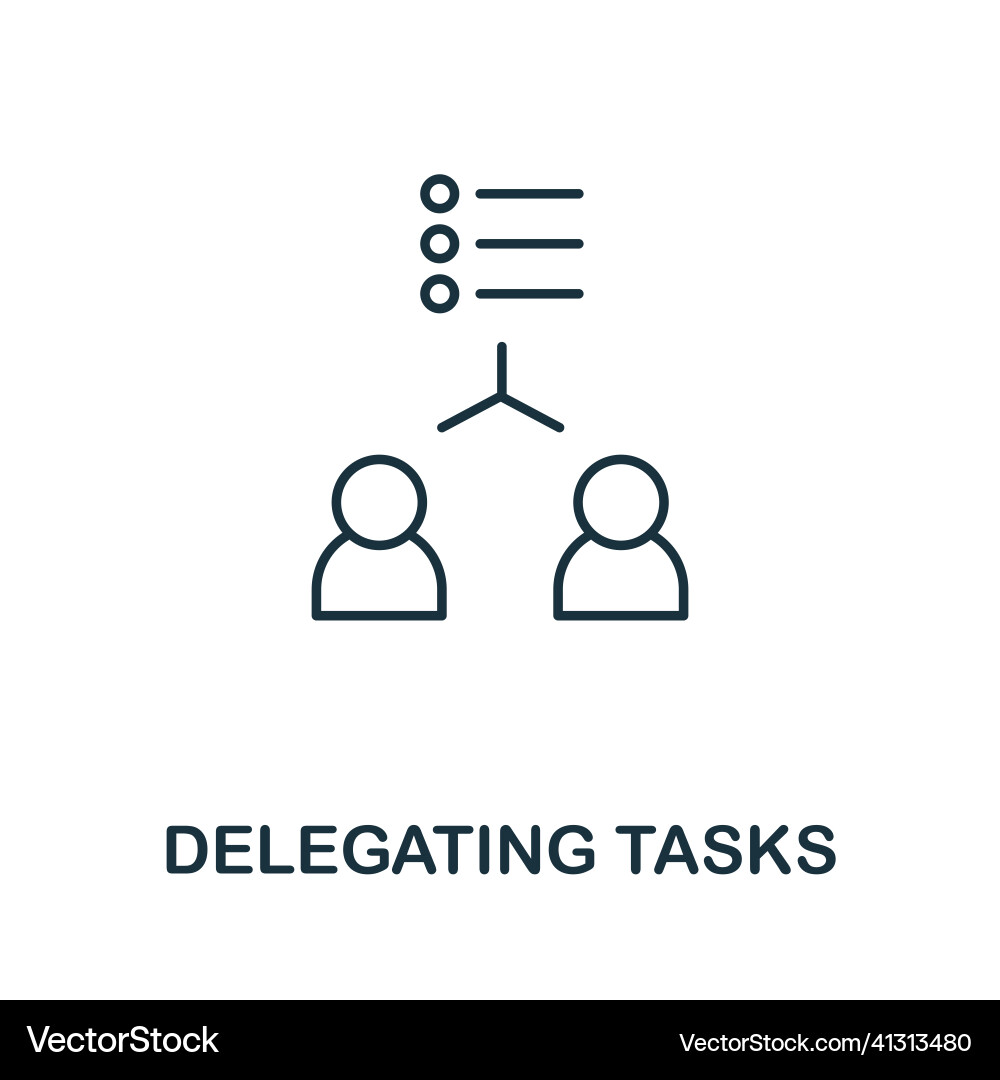 Delegating tasks icon line element from Delegating tasks icon line element from vector image