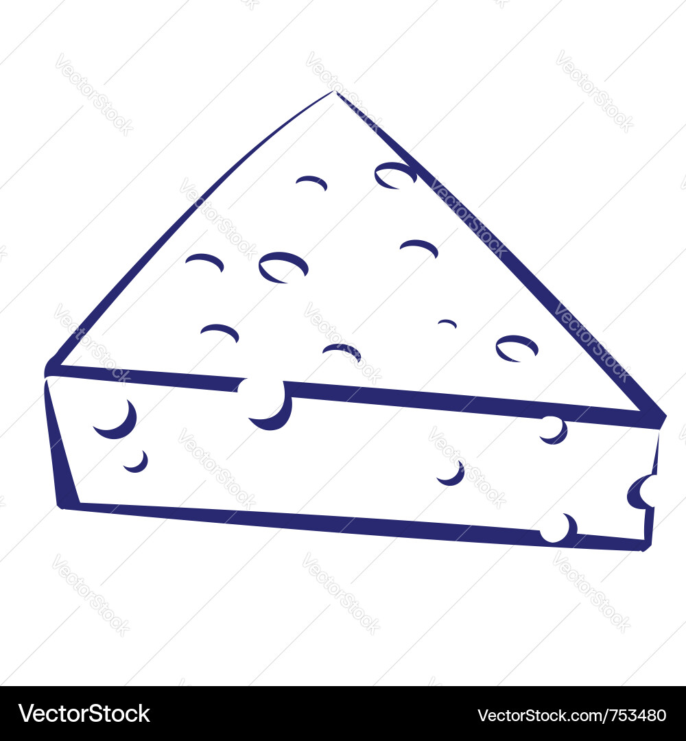 Delicious Cheese Slice Vector Image